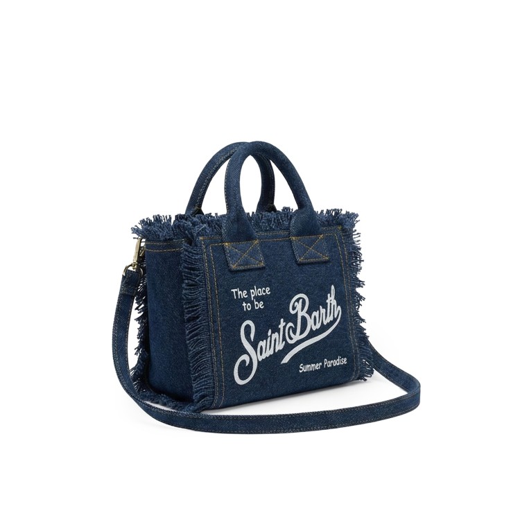 SAINT BARTH Borsa Vanity Mini in denim scuro bambina