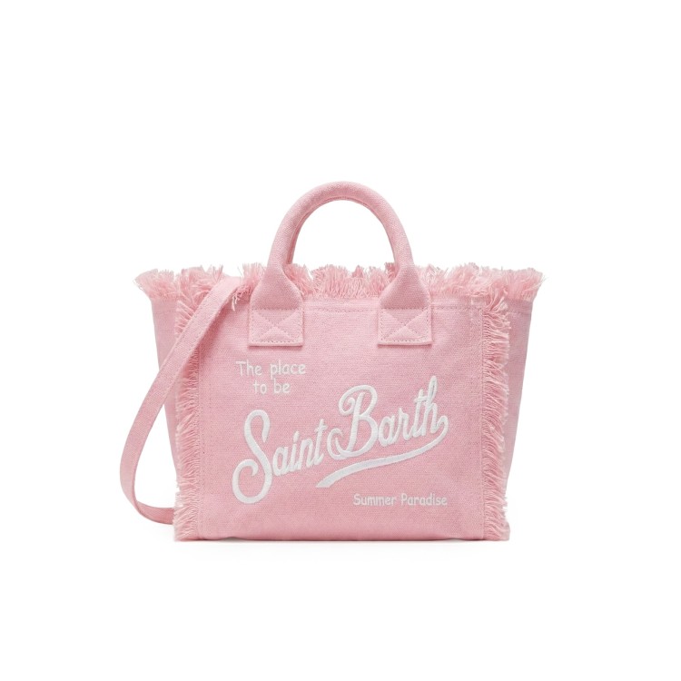 SAINT BARTH Borsa Vanity Mini rosa in lino bambina