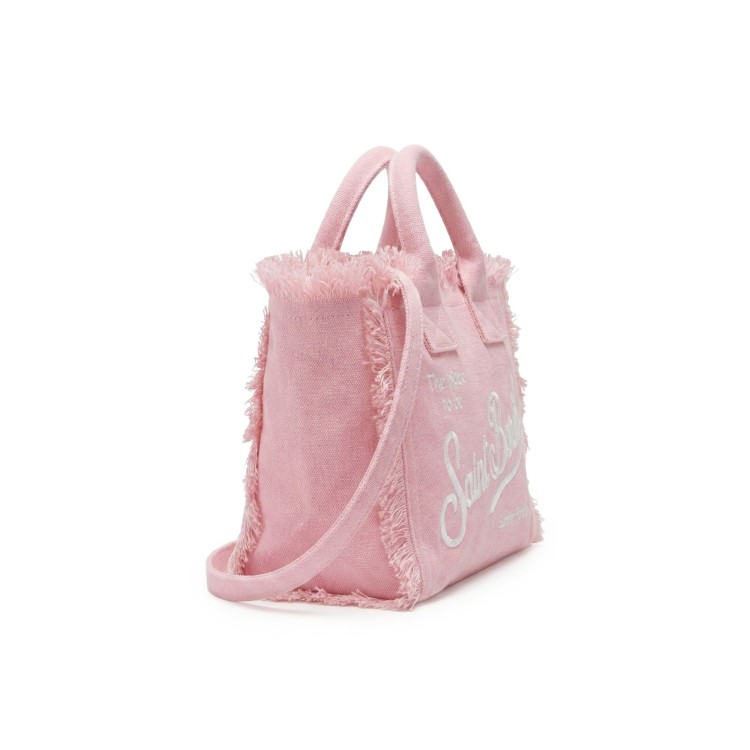 SAINT BARTH Borsa Vanity Mini rosa in lino bambina