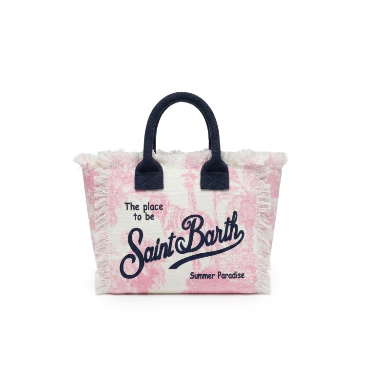 SAINT BARTH Borsa Vanity Mini navy e rosa in canvas bambina
