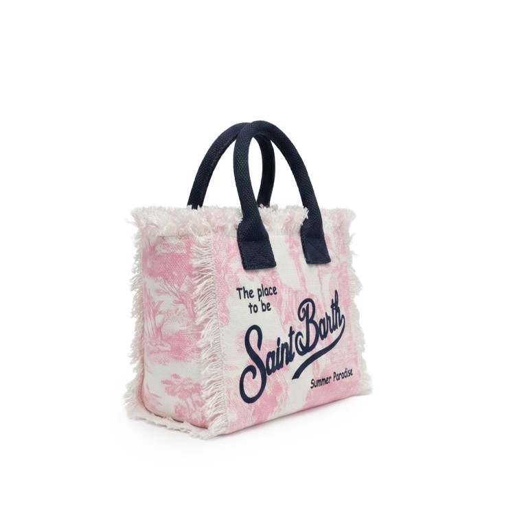 SAINT BARTH Borsa Vanity Mini navy e rosa in canvas bambina