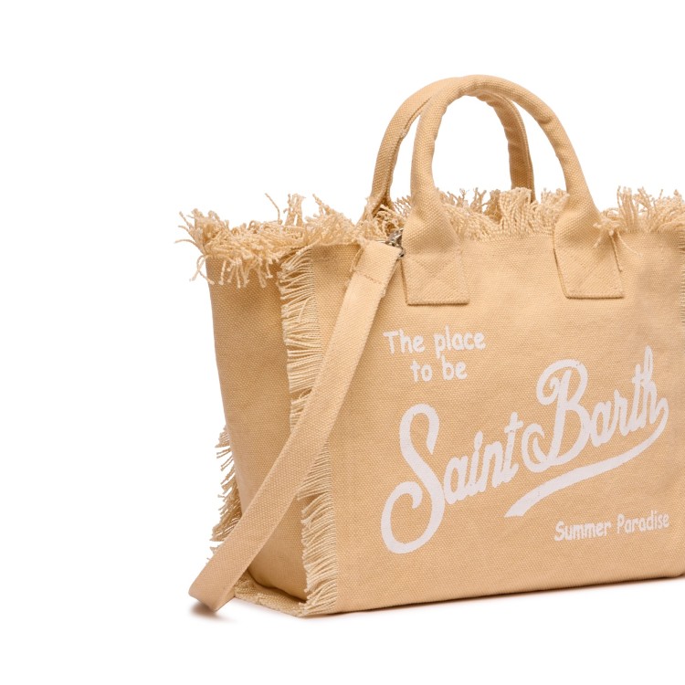 SAINT BARTH Borsa Colette beige in canvas bambina