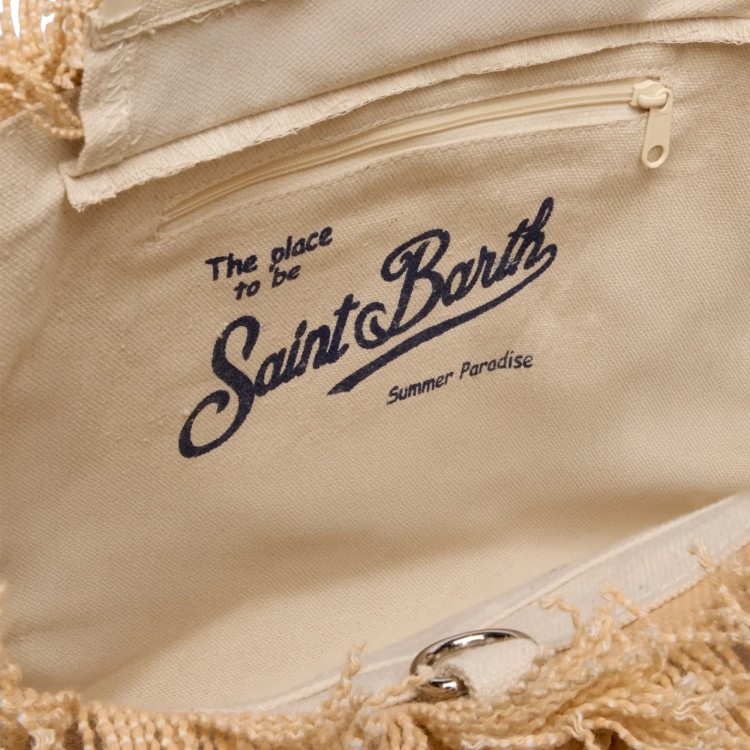 SAINT BARTH Borsa Colette beige in canvas bambina