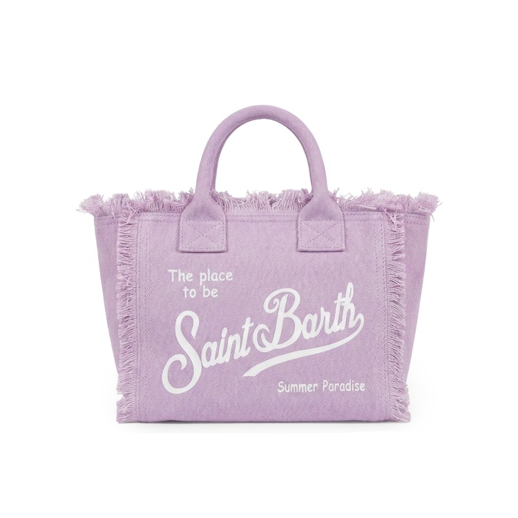 SAINT BARTH Borsa Colette lilla in canvas bambina