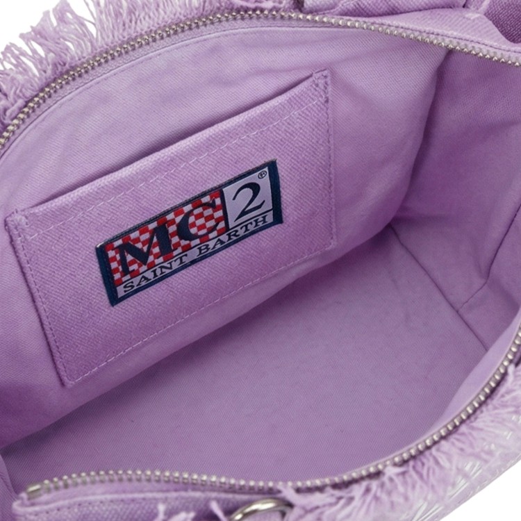 SAINT BARTH Borsa Colette lilla in canvas bambina