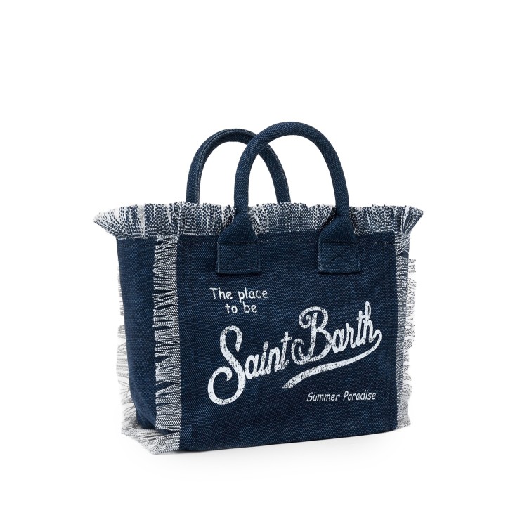 SAINT BARTH Borsa Colette blu navy in canvas bambina