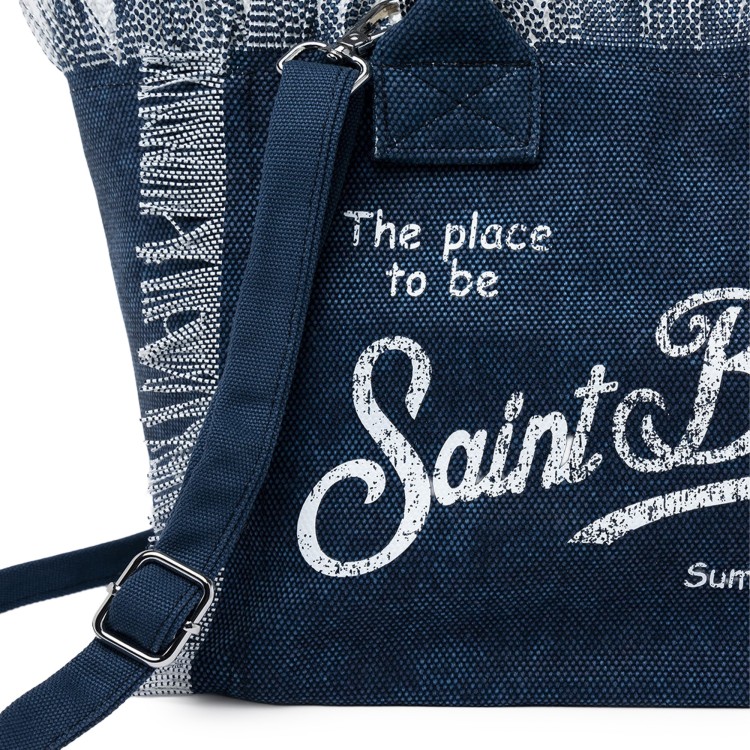 SAINT BARTH Borsa Colette blu navy in canvas bambina