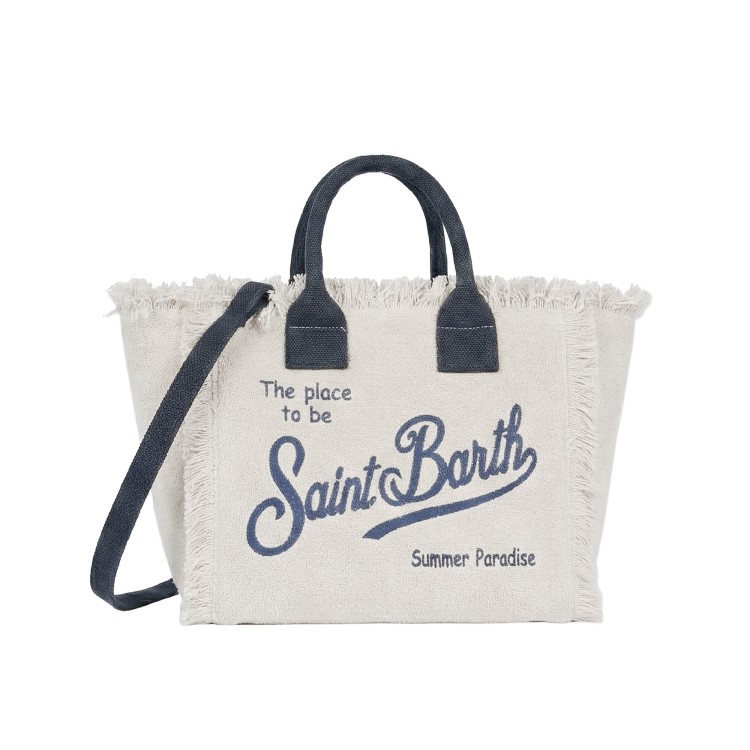 SAINT BARTH Borsa Colette bianca e blu in spugna bambina
