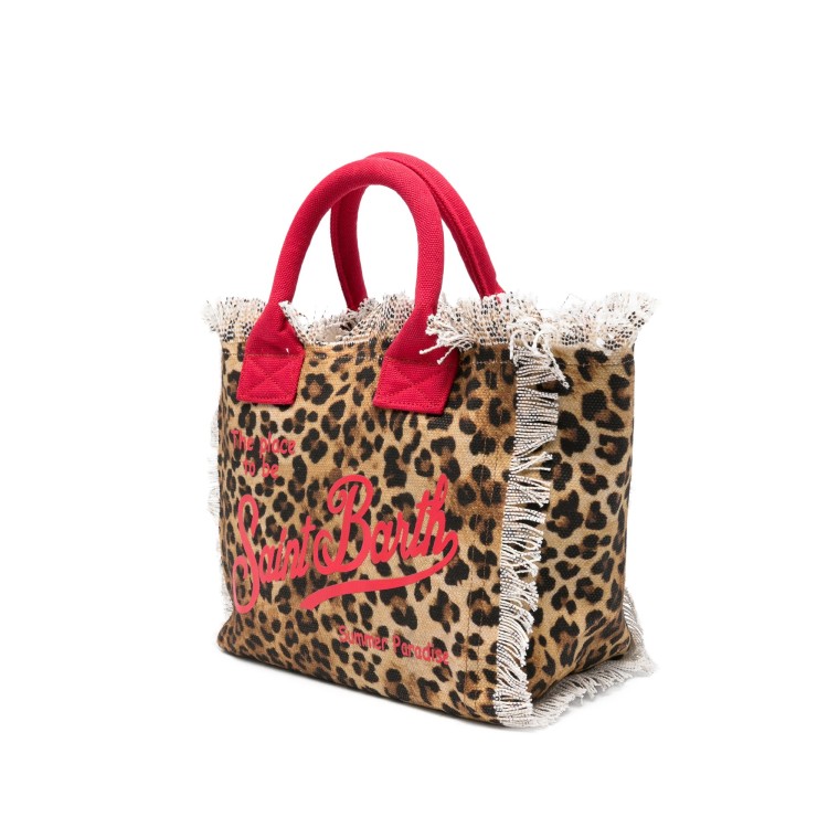 SAINT BARTH Borsa Colette leopardata in canvas bambina