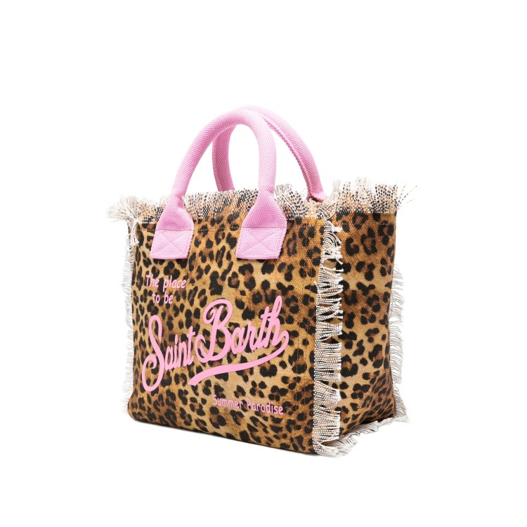 SAINT BARTH Borsa Colette leopardata in canvas bambina