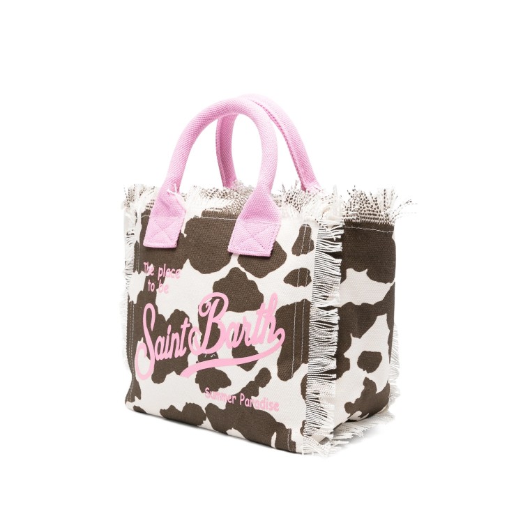 SAINT BARTH Borsa Colette mucca in canvas bambina