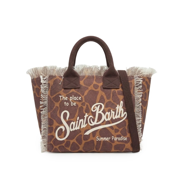 SAINT BARTH Borsa Colette giraffa in canvas bambina
