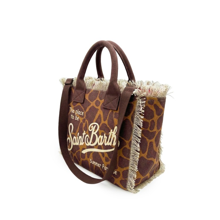 SAINT BARTH Borsa Colette giraffa in canvas bambina