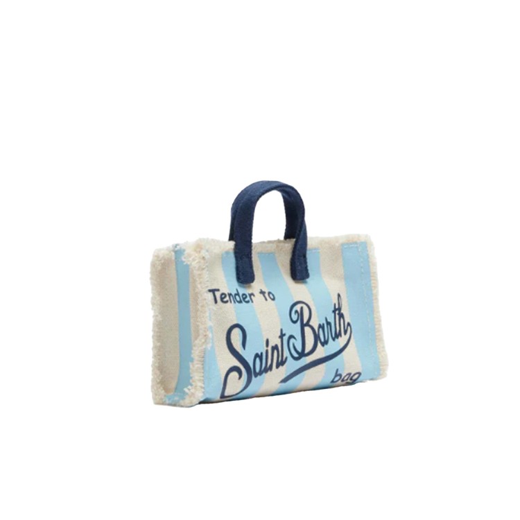 SAINT BARTH Borsa per telefono celeste a righe bambina