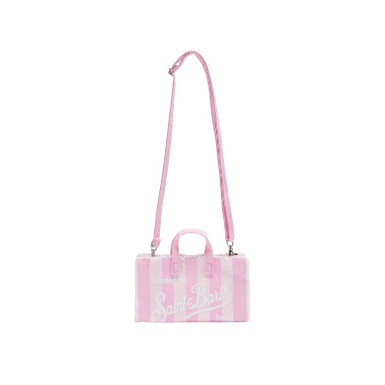SAINT BARTH Borsa per telefono rosa a righe bambina