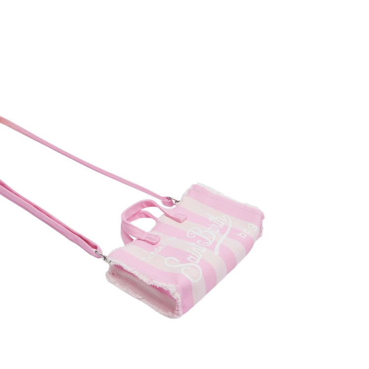 SAINT BARTH Borsa per telefono rosa a righe bambina