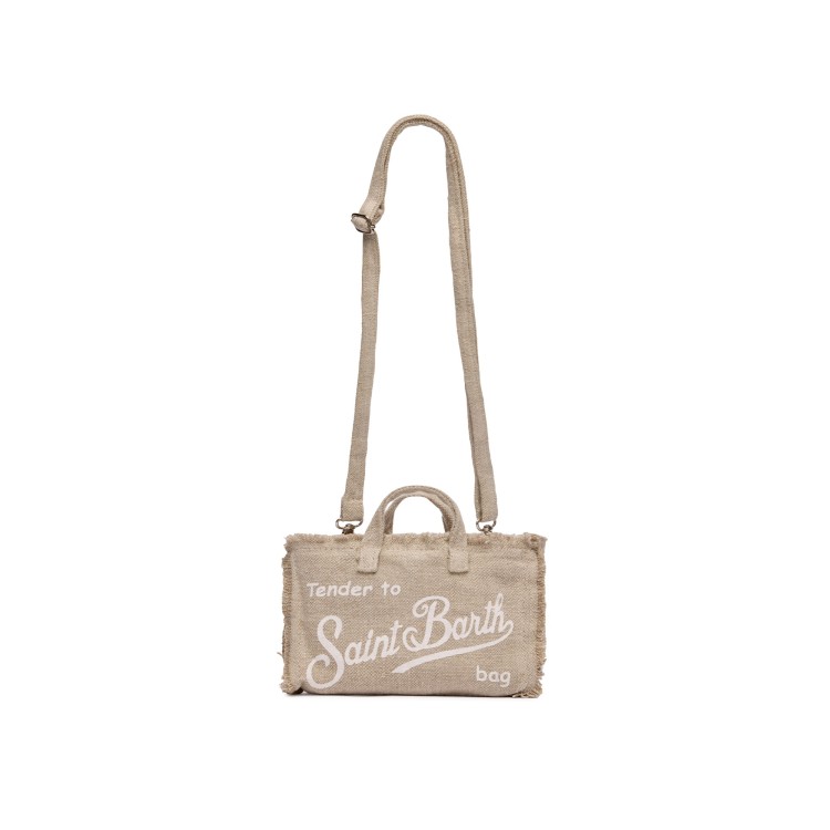 SAINT BARTH Borsa per telefono beige in lino bambina
