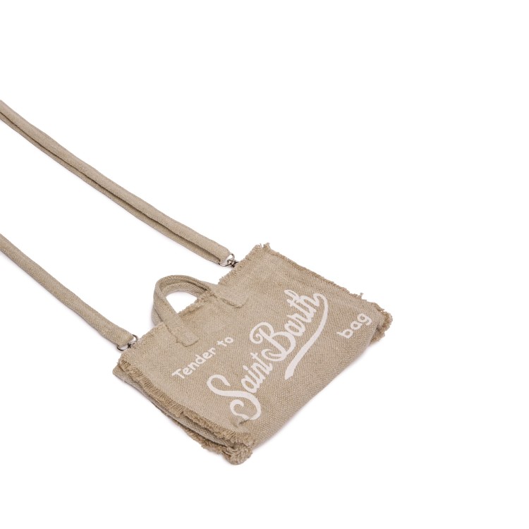 SAINT BARTH Borsa per telefono beige in lino bambina