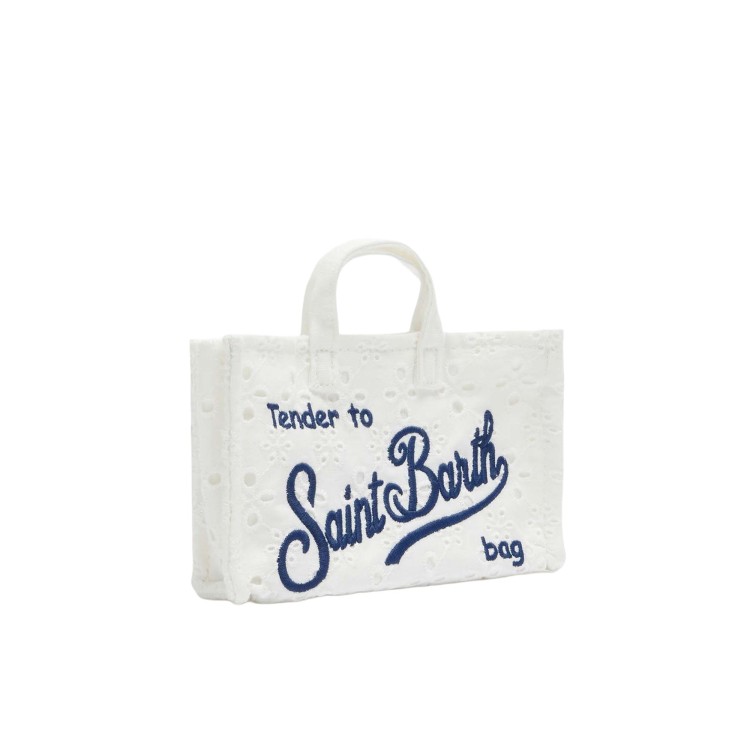 SAINT BARTH Borsa per telefono bianca in sangallo bambina