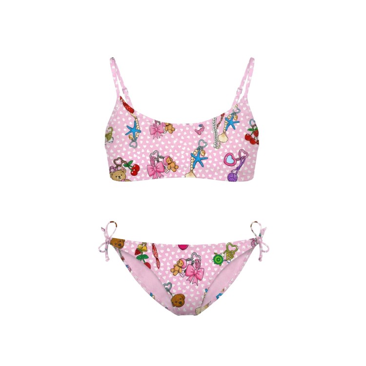 SAINT BARTH Bikini rosa reversibile charms bambina