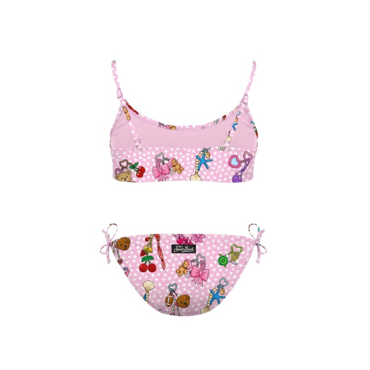 SAINT BARTH Bikini rosa reversibile charms bambina