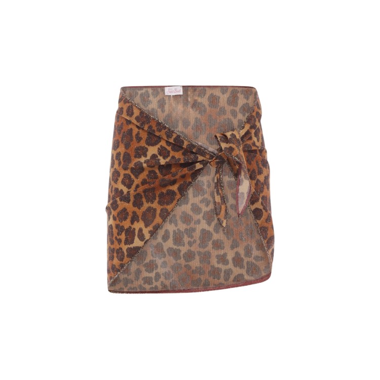 SAINT BARTH Copricostume leopardato lurex bambina