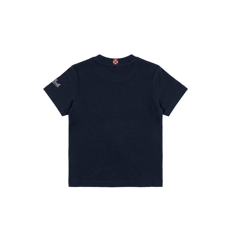 SAINT BARTH T-shirt blu navy con stampa bambino