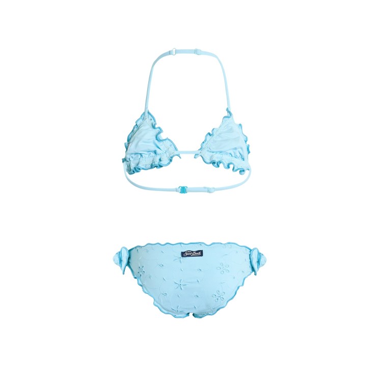 SAINT BARTH Bikini celeste sangallo bambina