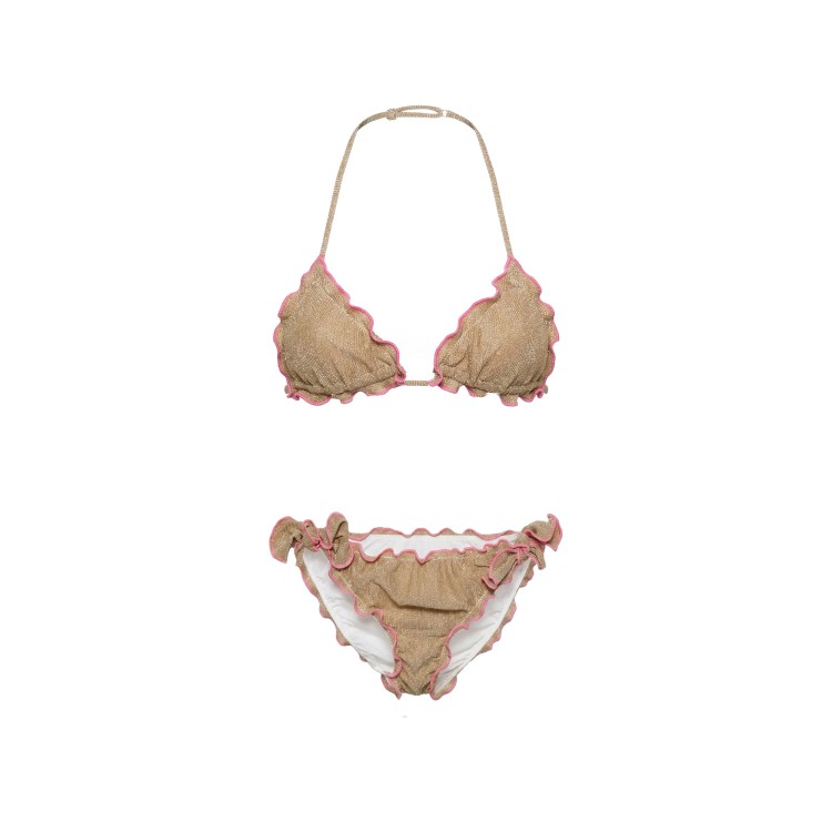 SAINT BARTH Bikini dorato lurex bambina