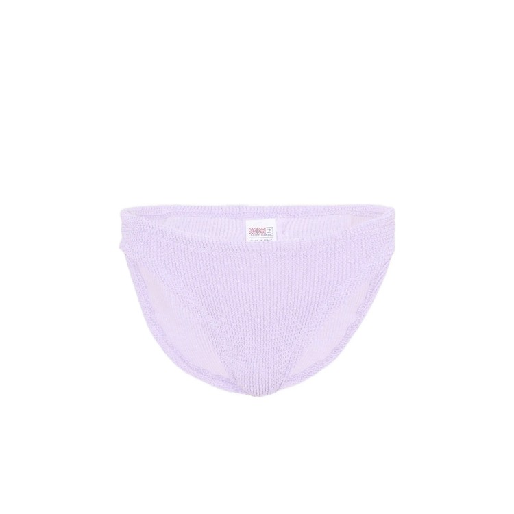 SAINT BARTH Slip lilla lurex con fiocco argentato bambina