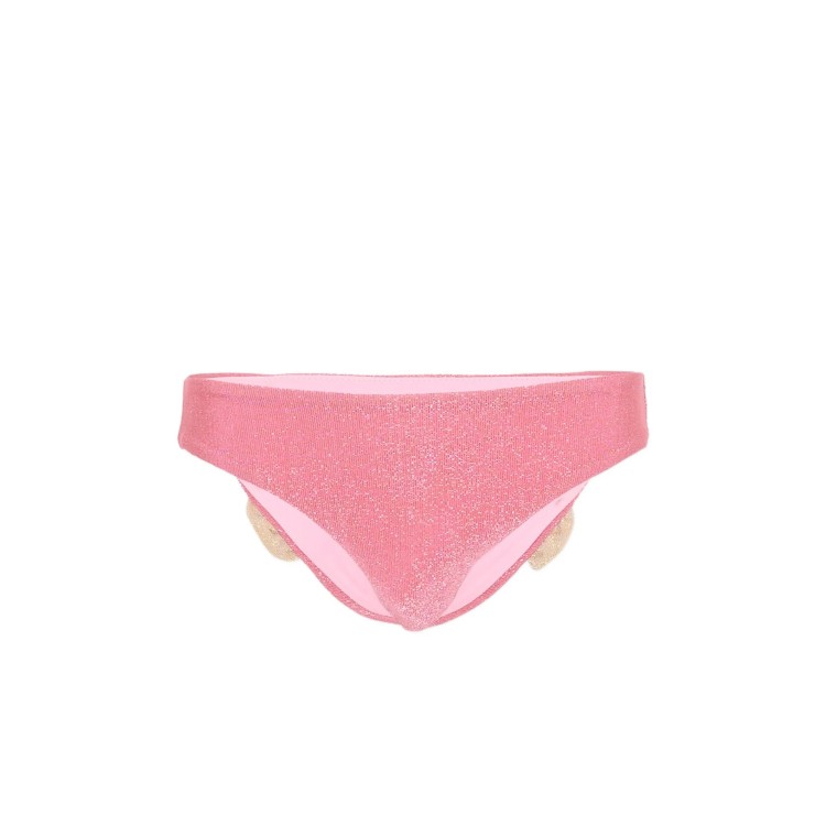 SAINT BARTH Slip fucsia lurex con fiocco dorato bambina