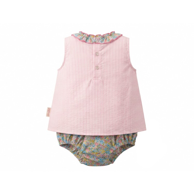 SAINT BARTH Completo multicolor in seersucker neonata