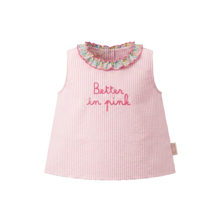 SAINT BARTH Completo multicolor in seersucker neonata