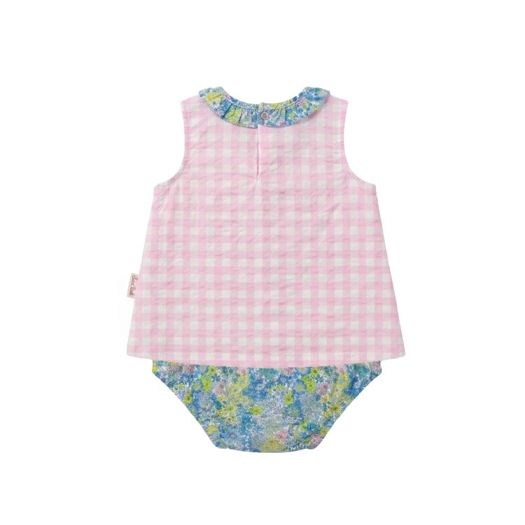 SAINT BARTH Completo multicolor in seersucker neonata