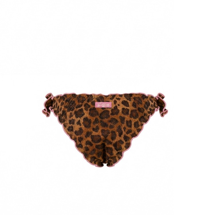 SAINT BARTH Slip leopardato lurex arricciato bambina