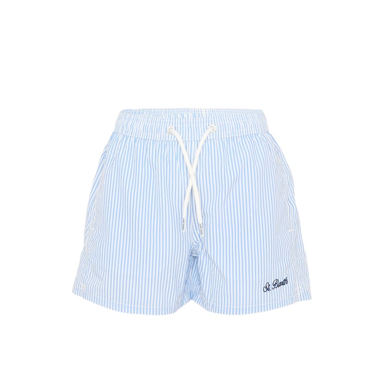 SAINT BARTH Boxer mare celesti a righe bambino