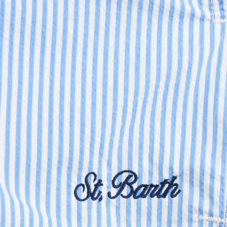 SAINT BARTH Boxer mare celesti a righe bambino