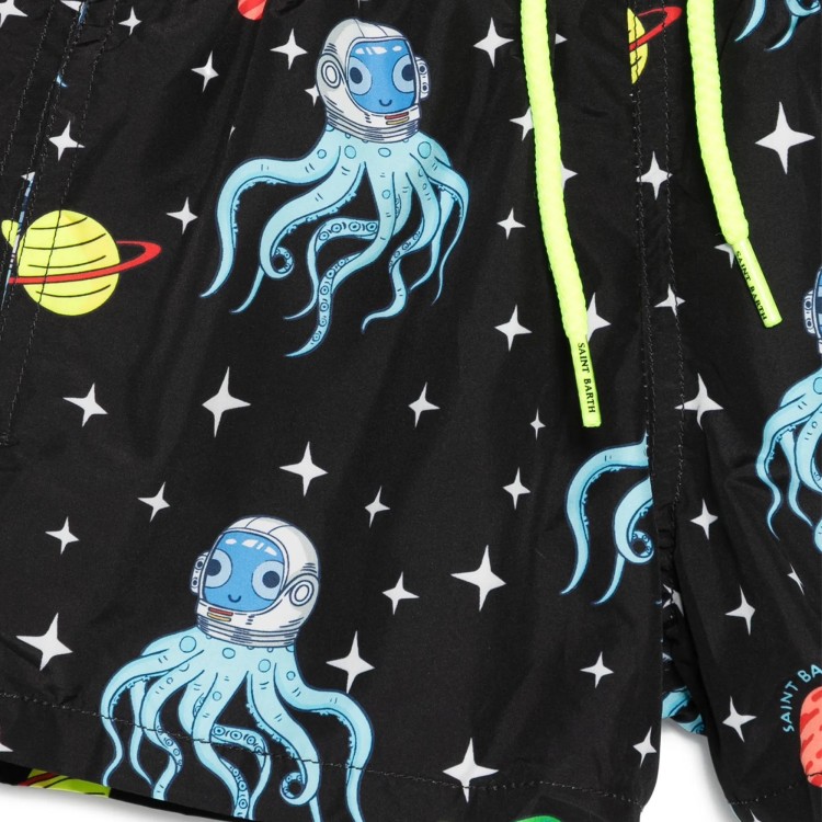 SAINT BARTH Boxer mare neri stampati bambino