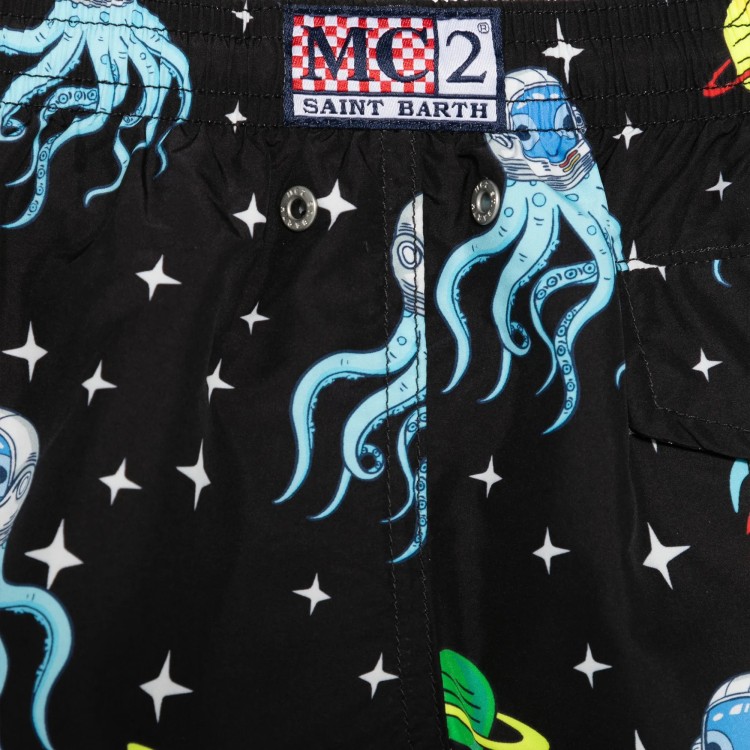 SAINT BARTH Boxer mare neri stampati bambino
