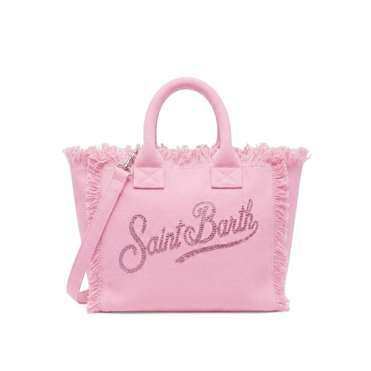 SAINT BARTH Borsa Colette rosa con logo strass bambina
