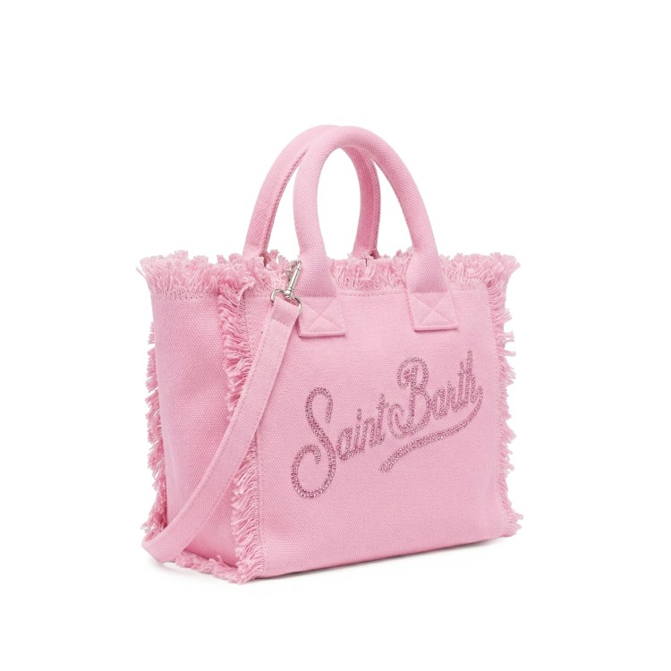 SAINT BARTH Borsa Colette rosa con logo strass bambina