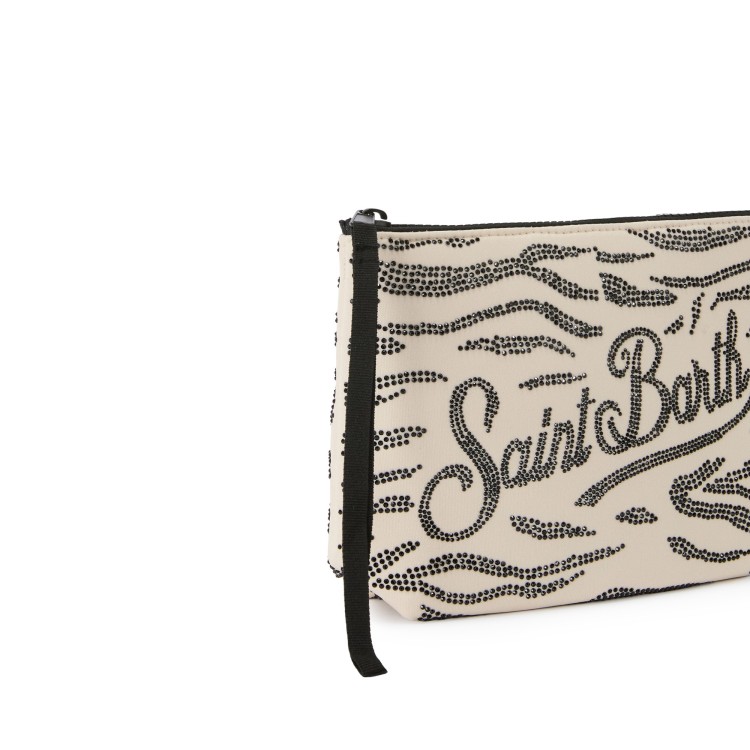 SAINT BARTH Pochette zebrata in strass bambina