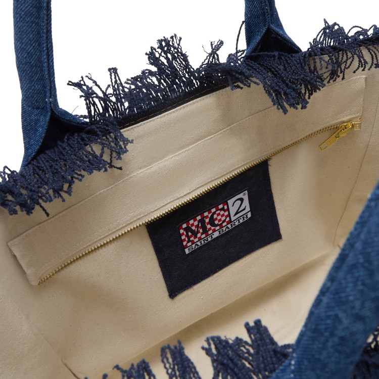 SAINT BARTH Borsa Colette in denim scuro bambina