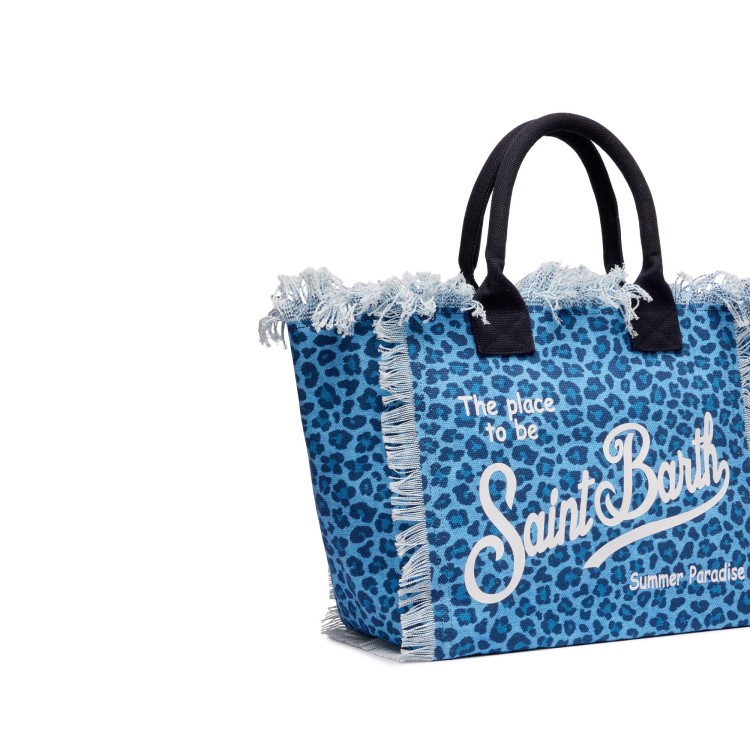 SAINT BARTH Borsa Colette leopardata in denim bambina