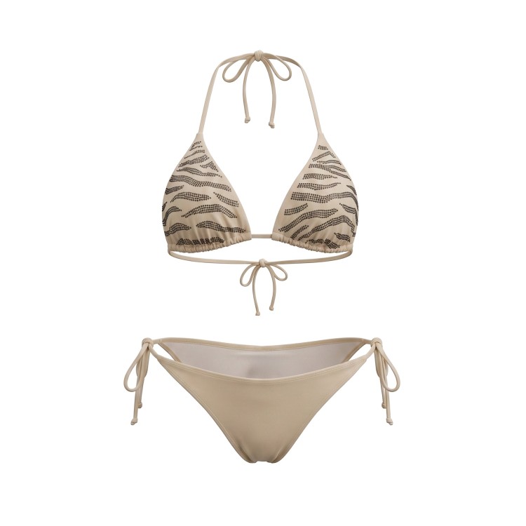 SAINT BARTH Bikini zebrato con strass bambina