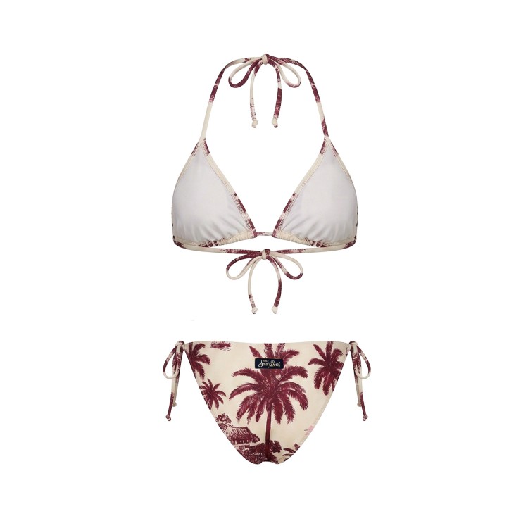 SAINT BARTH Bikini bordeaux toile de jouy bambina
