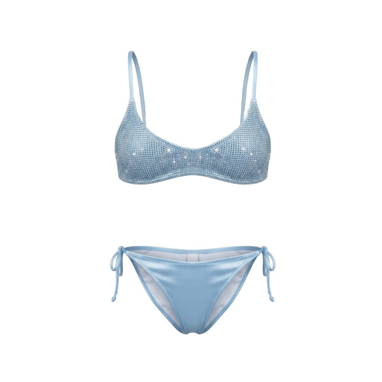 SAINT BARTH Bikini celeste con strass bambina