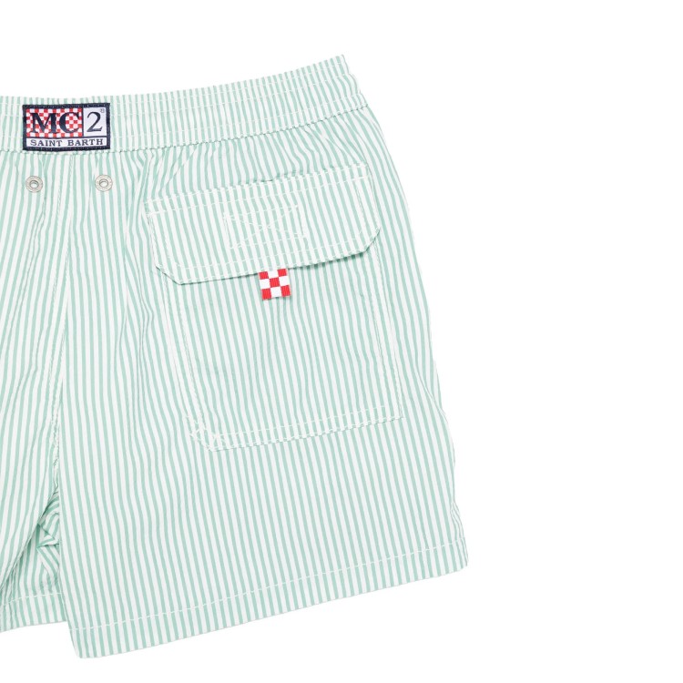 SAINT BARTH Boxer mare verdi a righe bambino