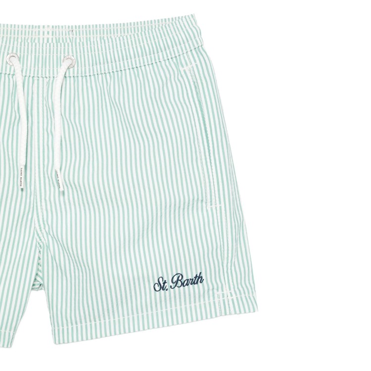 SAINT BARTH Boxer mare verdi a righe bambino