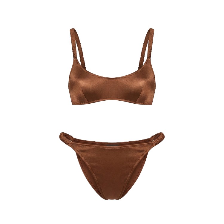 SAINT BARTH Bikini marrone shiny bambina